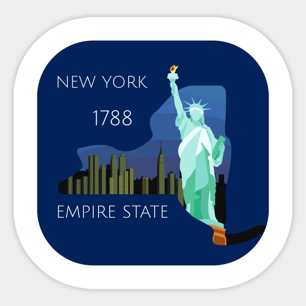 New York 1788 -Empire State Sticker by DiscoverNow